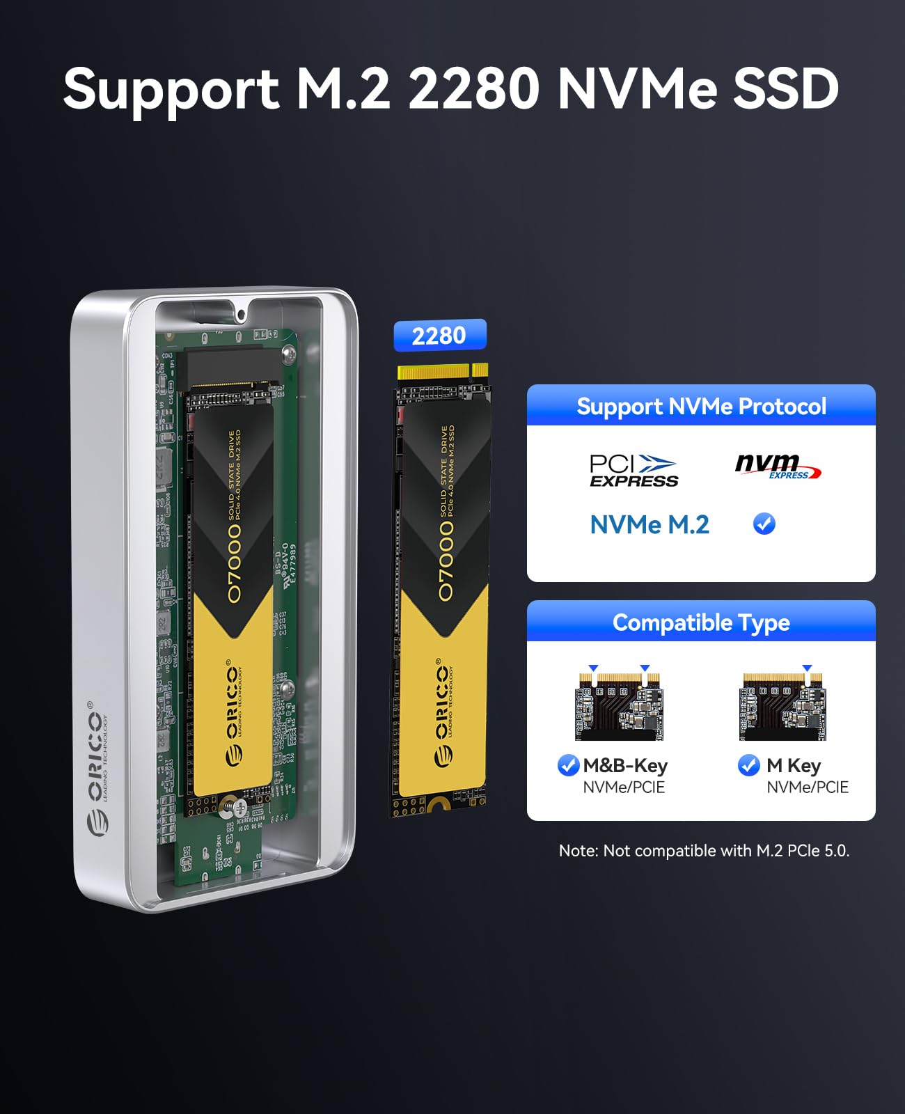 Orico Thunderbolt5 2TB SSD ケース＋本体セット ORICO Thunderbolt 5 80Gbps External SSD Enclosure 0TB, Officially