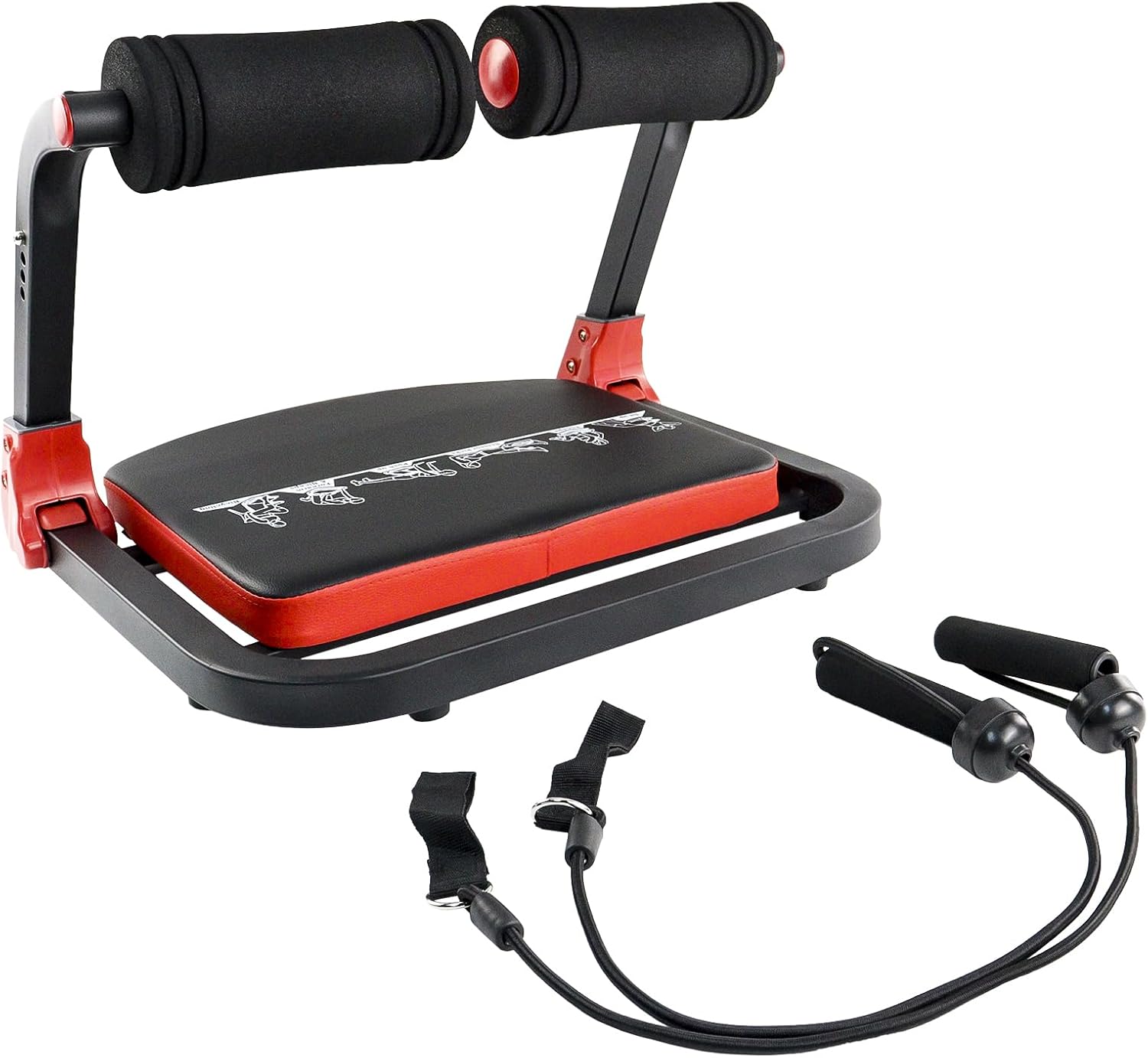 Ab Workout Equipment,Ab machine with Resistance Bands for Stomach Workout,Ab Crunch Machine Sit Up Machine with 4 Adjustable Resistance for Home Exercise,330 LBS Weight Capacity