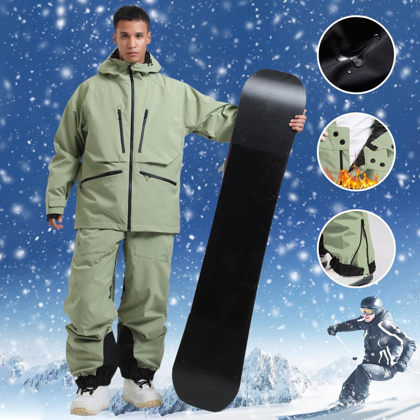 Sunnyuk Tuta Sci Salopette Termico da Neve Completo Montagna Curvy Tuta Taglie Forti Elegante Invernale da Sci da Snowboard Intera