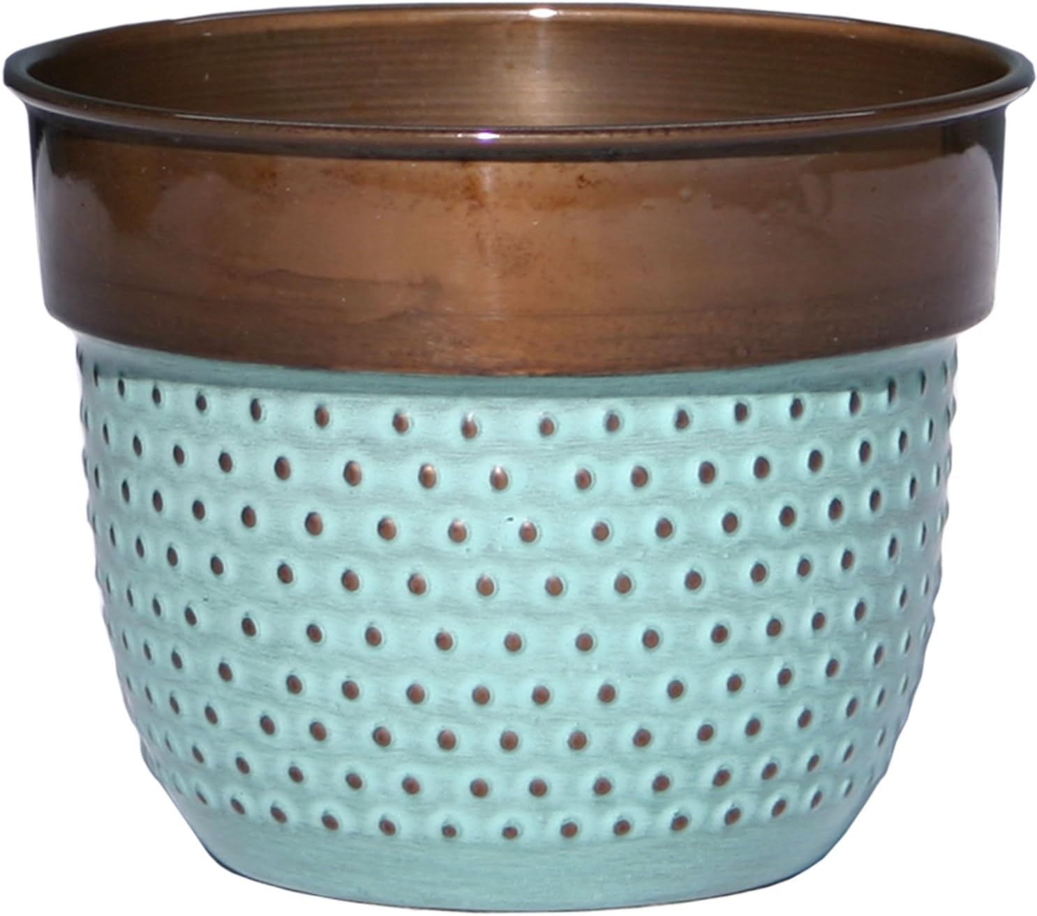 Robert Allen MPT01569 Bella Classic Planter, 6", Dots/Copper