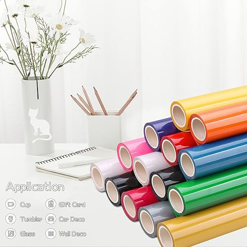 Miniatura 2 de Rollo de vinilo adhesivo permanente blanco brillante, vinilo permanente de 12 pulgadas x 15 pies para manualidades, letreros, álbumes de recortes y