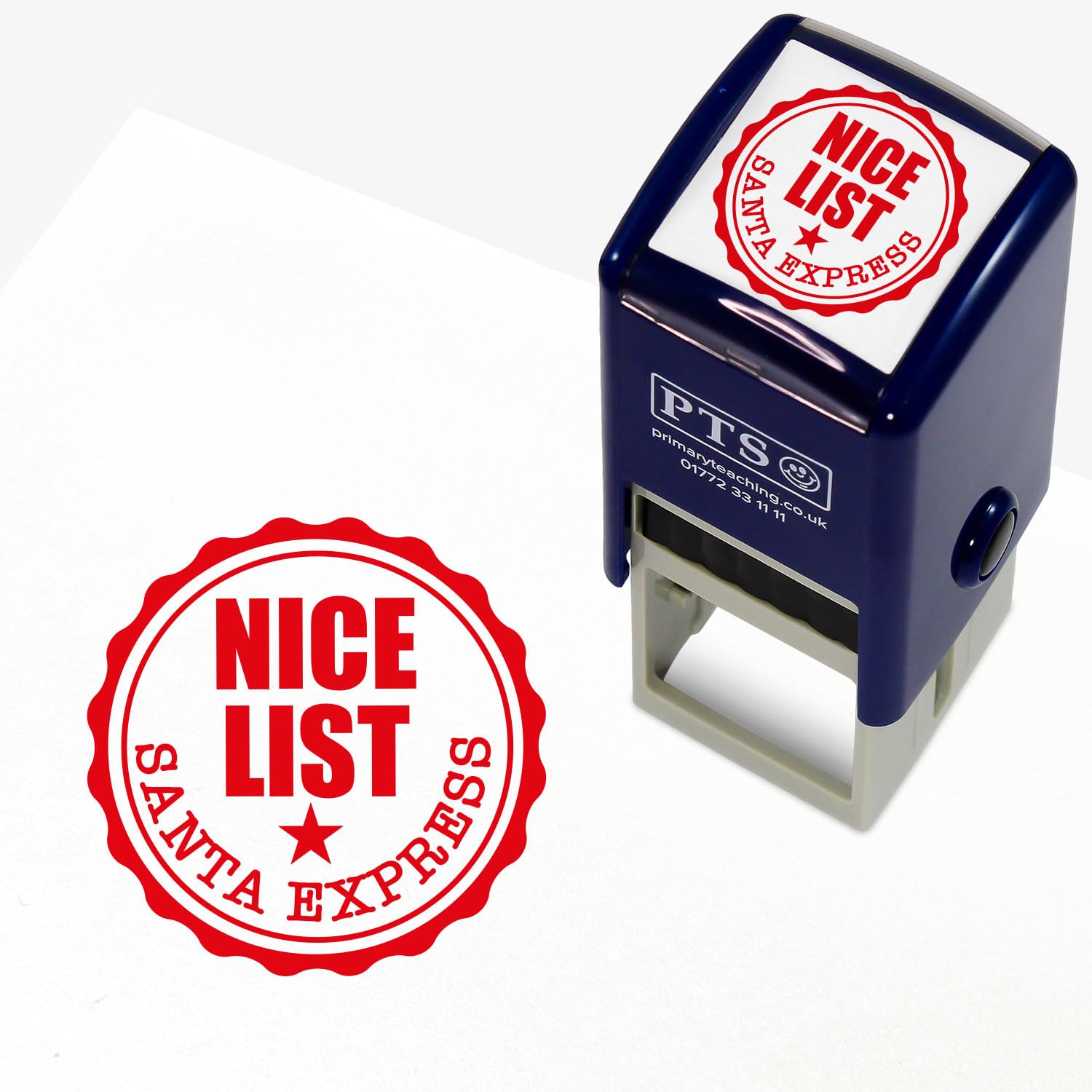 1 Nice List Santa Express Christmas List Xmas Festive Marking Feedback Stamper School 25mm PTS Personalised