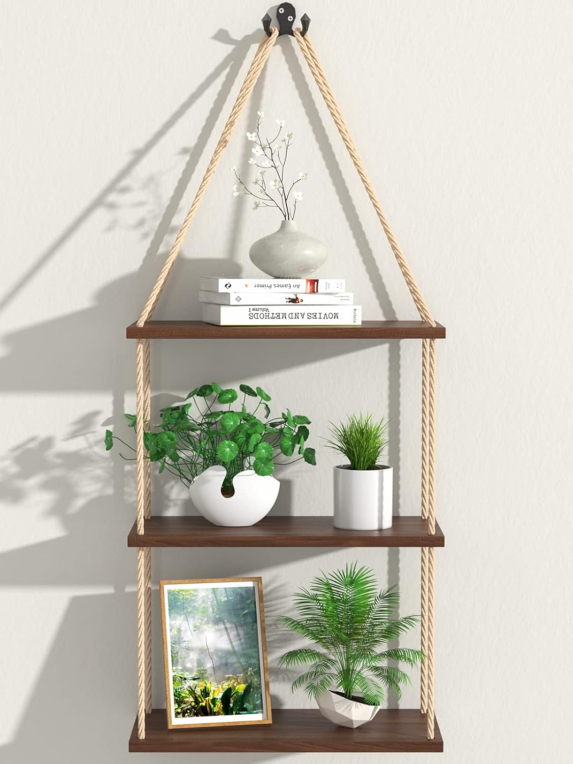 Amazon.com: SOLEDI Hanging Shelves for Wall, Hanging Rope Shelves for ...