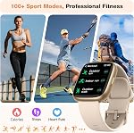 Montre intelligente pour les femmes hommes, Alexa intégré, 1.83" HD Fitness Tracker à écran tactile avec appel Bluetooth, Fitting Watch avec moniteur de sommeil, 100+ Modes sportifs, IP68 Smartwatch étanche pour Android iOS