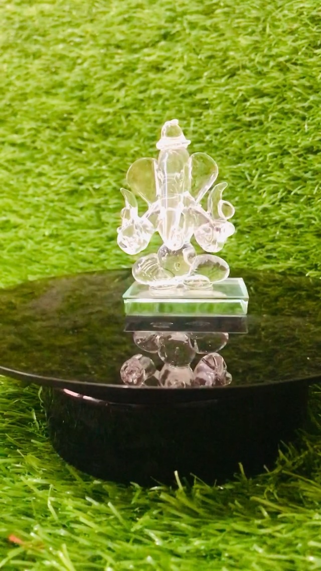 Estatua de Ganesha en Cuarzo Cristal para Decoración 3.5 pulg miniatura 6