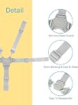 High Chair Straps, High Chair Harness Replacement, 5 Point Harness Safety Strap Belt with Buckle for Stroller High Chair Pram Buggy Children Kid(Gray)