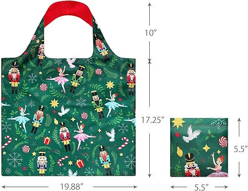 Miniatura 9 de Wrapables Christmas Holiday AllyBag Collection - Bolsa de compras reutilizable (juego de 3)