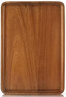 Vista 8 de 1 bandeja rectangular de madera de acacia maciza de 13 x 9 pulgadas, tablero de madera natural para bar, fiesta de café