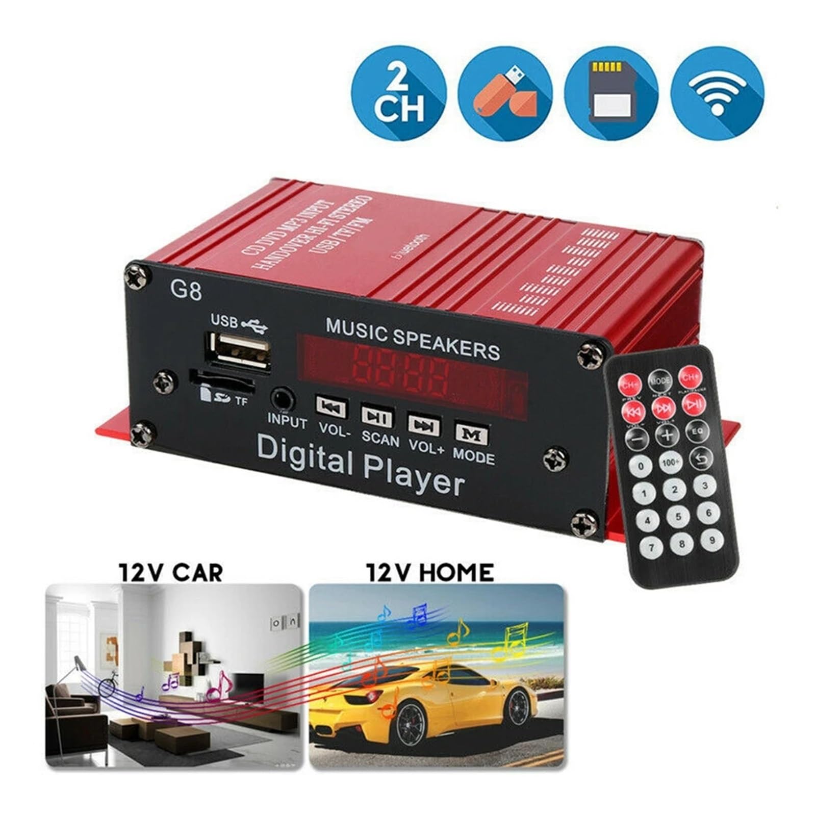 Amazon.co.jp: 12 V 200 ワットデュアル目的 Bluetooth パワーアンプ