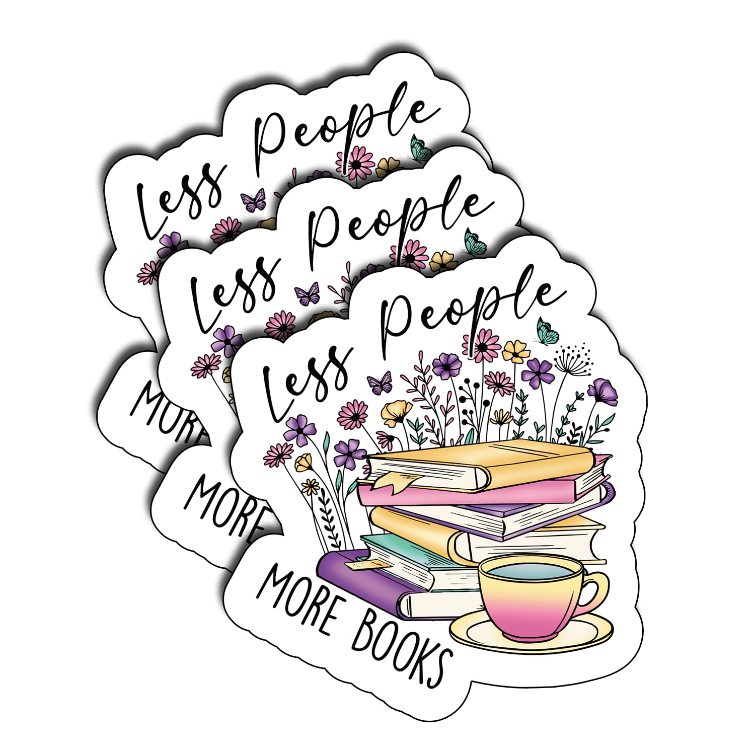 TADAVAX Decorate Books Laptops Phone Water Bottles Kindle Bookish Stickers Decal Waterproof Vinyl Decals Funny 8 (Less People More Books 2)