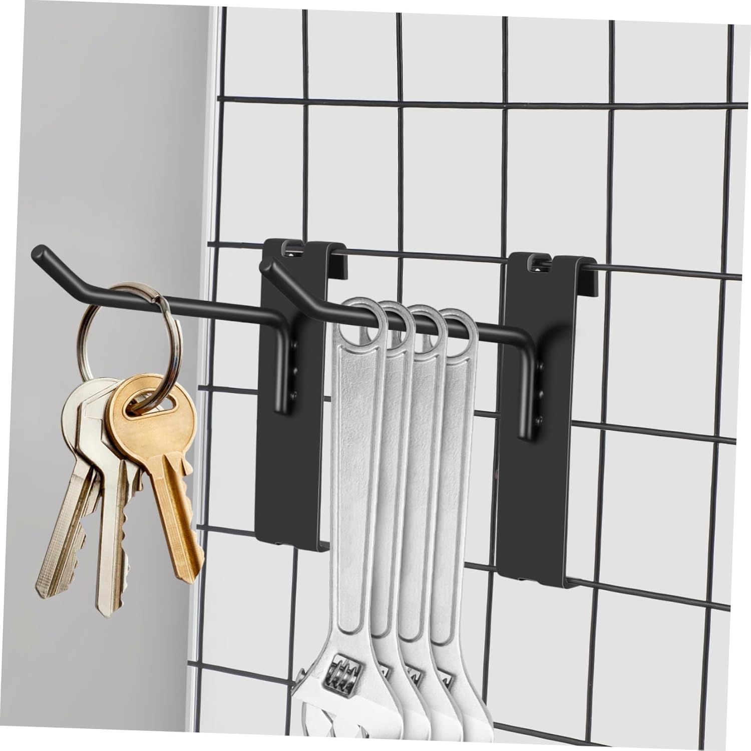12Pcs Heavy Duty Wall Grid Hooks Utility Hooks for Wire Grid Panel Organizer Easy Installation with Caps for Safety for Retail Display and Home Use