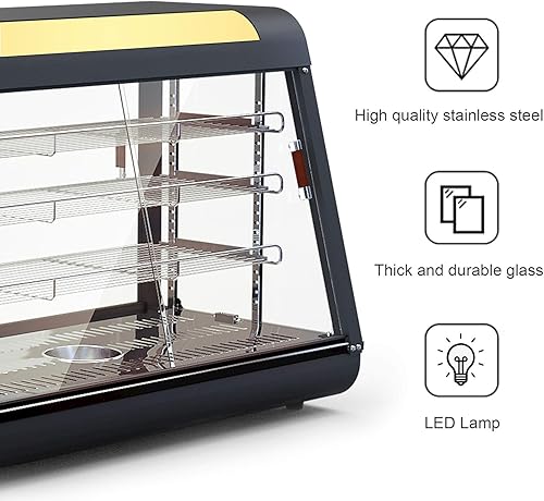 Miniatura 4 de Calentador de alimentos comerciales de 35 pulgadas, para encimera, pizza, vitrina, pastelería, calentador de hamburguesas, para bufé, restaurante,