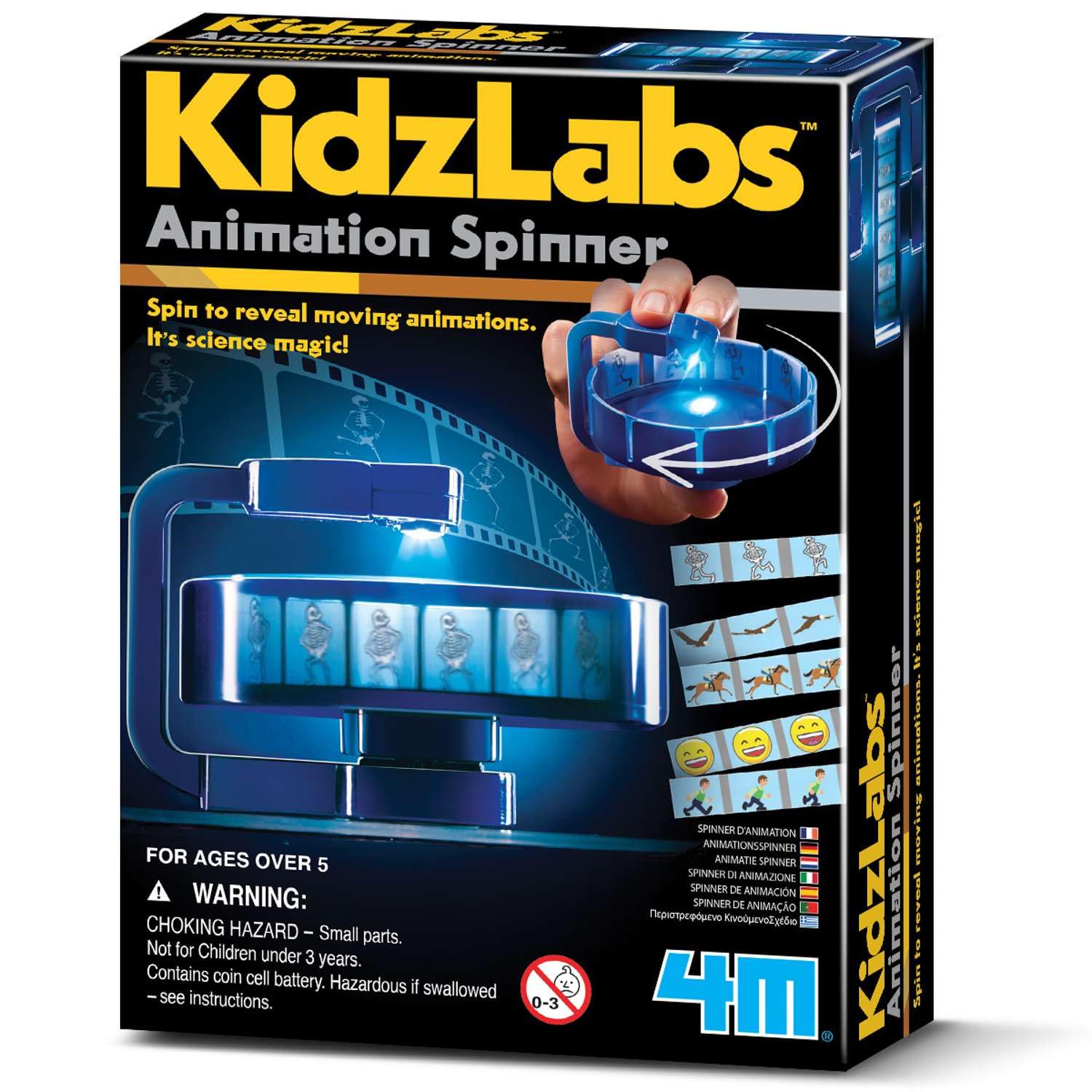 4M KidzLabs Animation Interactive Fidget Spinner, STEM Science Kit