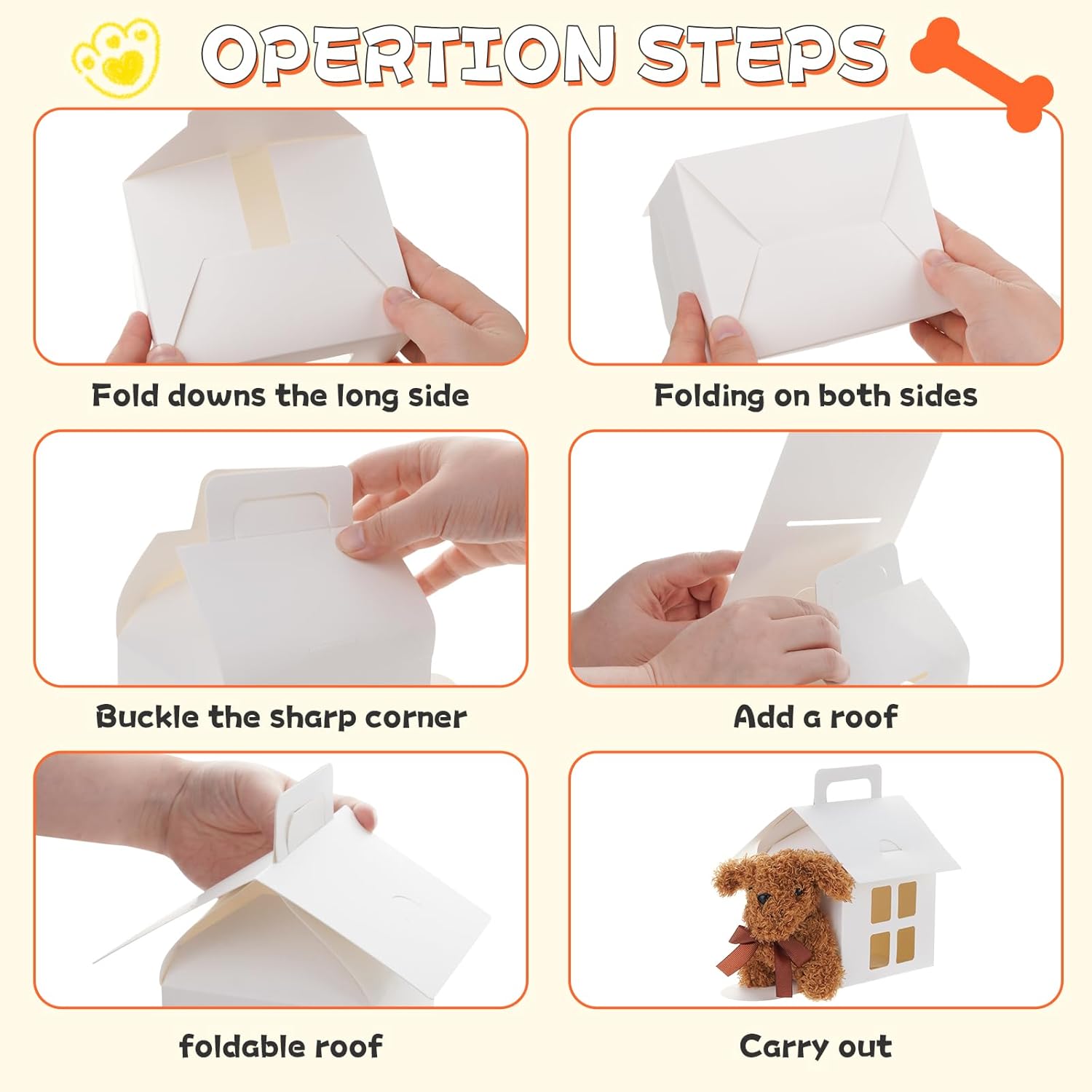 LOVYNO 26 Pcs Dog Party Favor Boxes with Pet Adoption Certificate, Dog House Shape Treat Gift Boxes with Holes, Adopt A Puppy Party Supply Boxes for Pet Adoption Theme DIY Crafting Party