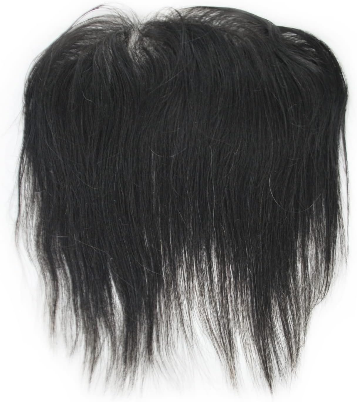 Mens Hairline Toupee Front Hair Loss Thinning Hair in Forehead (1B-Natural Black)
