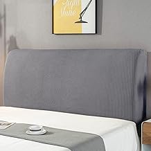 HAMON Housse De Tête De Lit Protecteur Housse De Tête De Lit Solide Conception Tête De Lit Housse De Tête De Lit Lavable Amovible Chambre(Gris Clair,140-160cm)