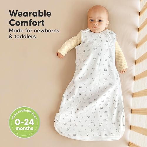 Miniatura 2 de Paquete de 2 sacos de dormir orgánicos, 100% algodón, saco de dormir para bebé, manta portátil, saco de dormir para bebés, saco de dormir para