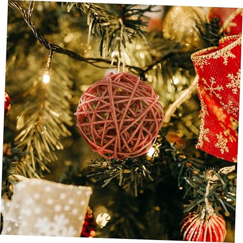 Miniatura 4 de 12 bolas decorativas de mimbre tejidas a granel grandes para decoración de tazones de ratán azul, bolas tejidas de ratán, ventana de flores, relleno