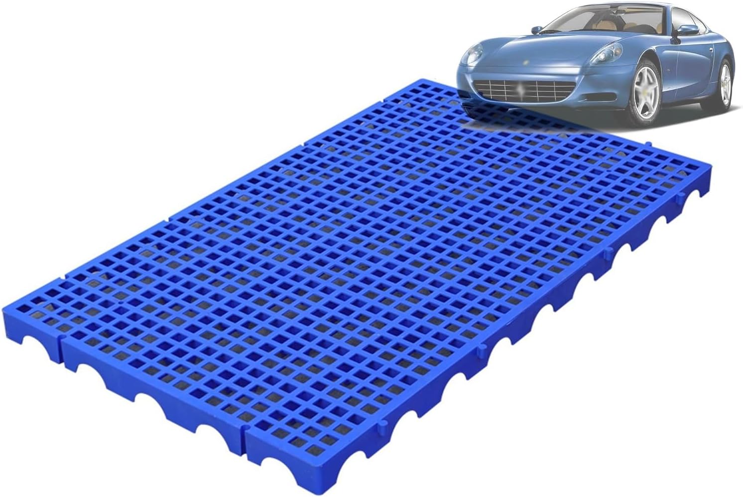 XPLKQXE Plastic Pallet, Lightweight Floor Polyethylene Pallet, Breathable Grid Ventilation Pallet Pad Board, Tray Rack Basement Storage/Supermarket Display (Color : Blue-39.4x23.6x2in, Size : 1pcs)