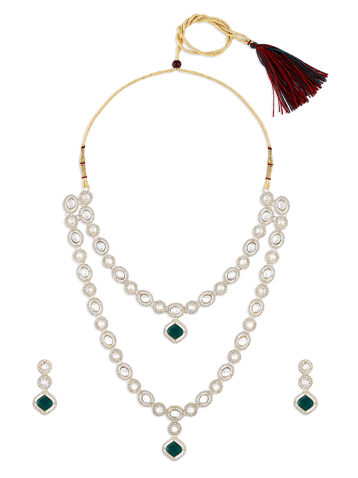 See full amazon price history chart for ZAVERI PEARLS Green Stones Dazzling Austrian Diamonds Layered Bridal Necklace & Earring Set For Women-ZPFK17776 ZAVERI PEARLS Green Stones Dazzling Austrian Diamonds Layered Bridal Necklace & Earring Set For Women-ZPFK17776 (B0CZXX142D) Amazon Price History, Amazon Price Tracker