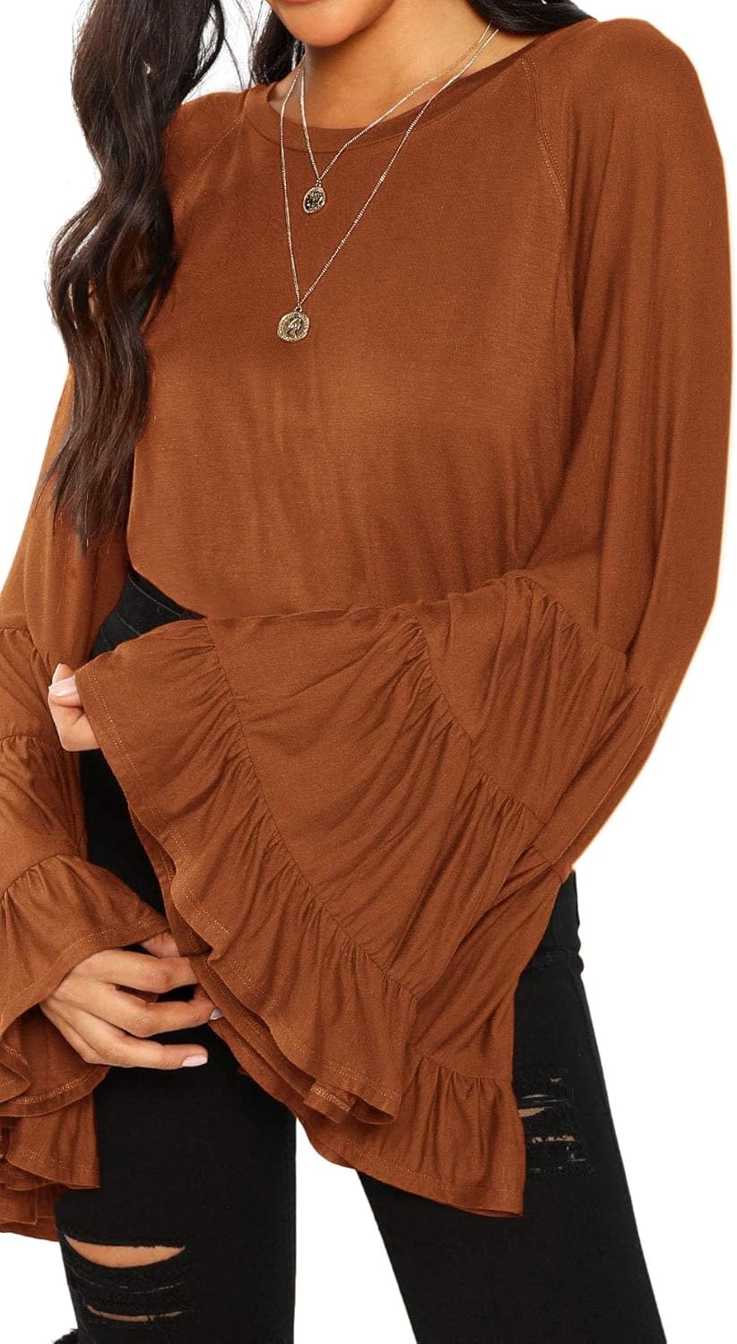 Floerns Women's 70s Western Flowy Bell Sleeve Blouse Tops Shirts - Image 2