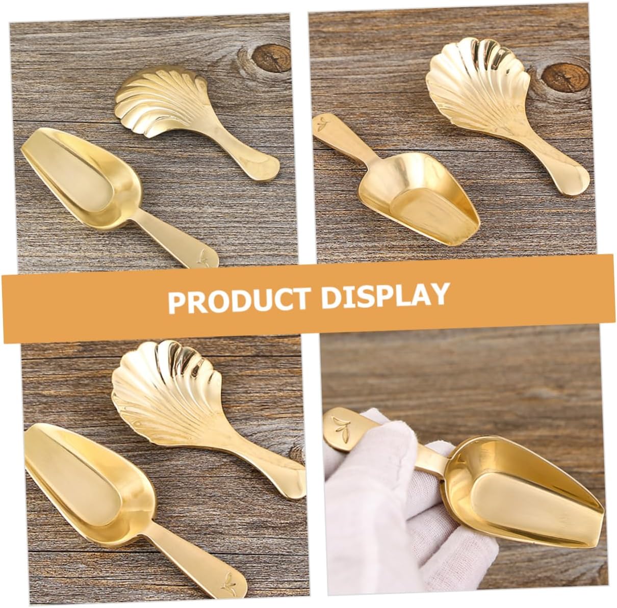 2pcs Brass Tea Spatula Tea Leaves Loose Leaf Mini Candy Trumpet Accessories Small Spoon Copper Tea Scoop Hot Chocolate Spoons Household Coffee Spoon Scoops for Tea China