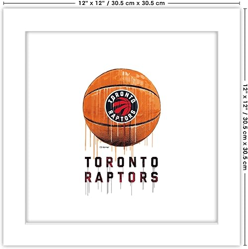 Miniatura 6 de Trends International Gallery Pops NBA Toronto Raptors - Arte de pared de baloncesto por goteo, versión enmarcada blanca, 12 x 12 pulgadas