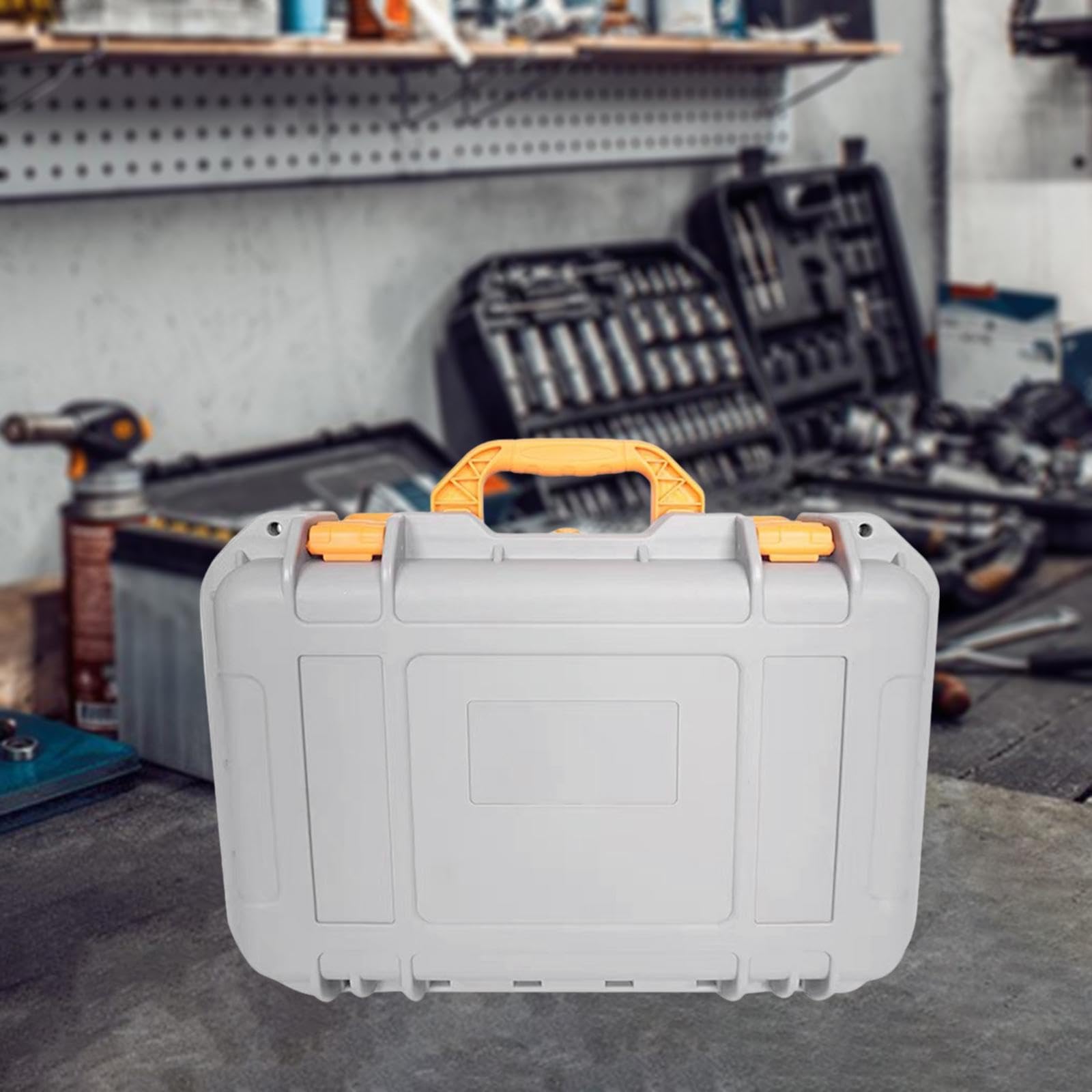 MagiDeal Estuche rígido de transporte, caja de herramientas, organizador de almacenamiento protector sellado con relleno de espuma para accesorios de, Gris Claro