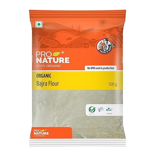 Pro Nature 100% Organic Bajra Flour, 500 Grams