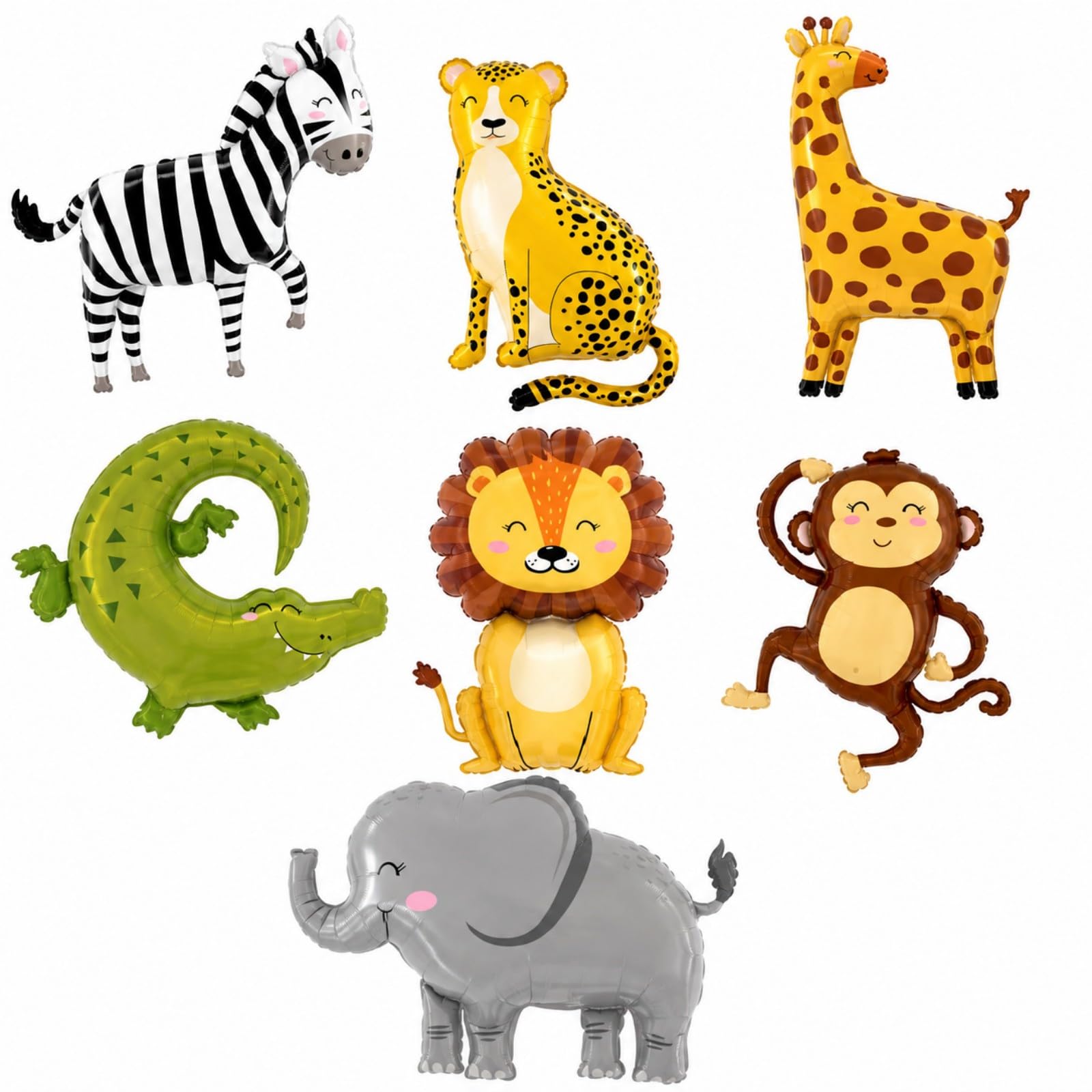 7Pcs Jungle Safari Animals Balloons Forest Theme Party Decorations