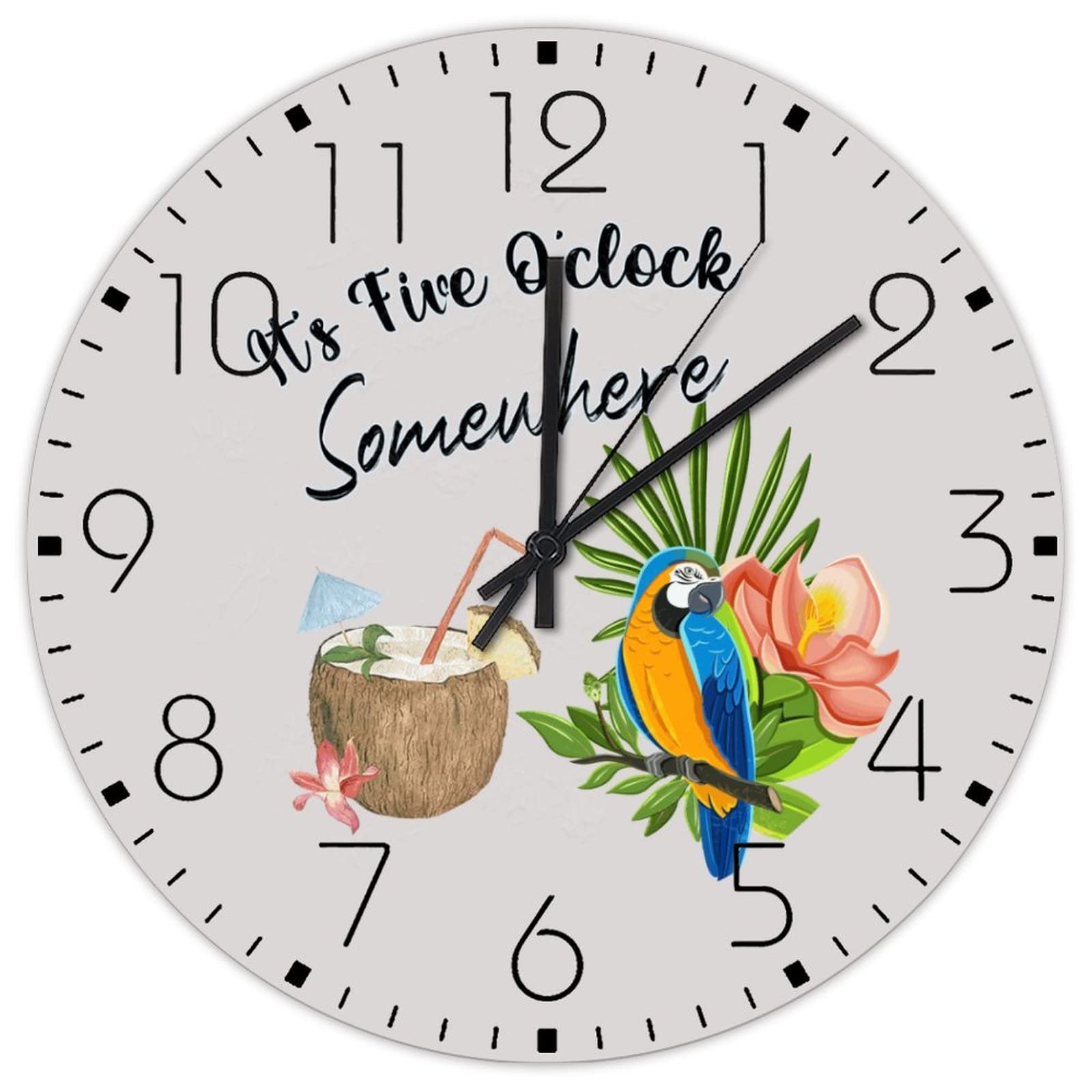Horloge murale en bois ronde déco vintage 38 cm pendule murale bistrot cuisine