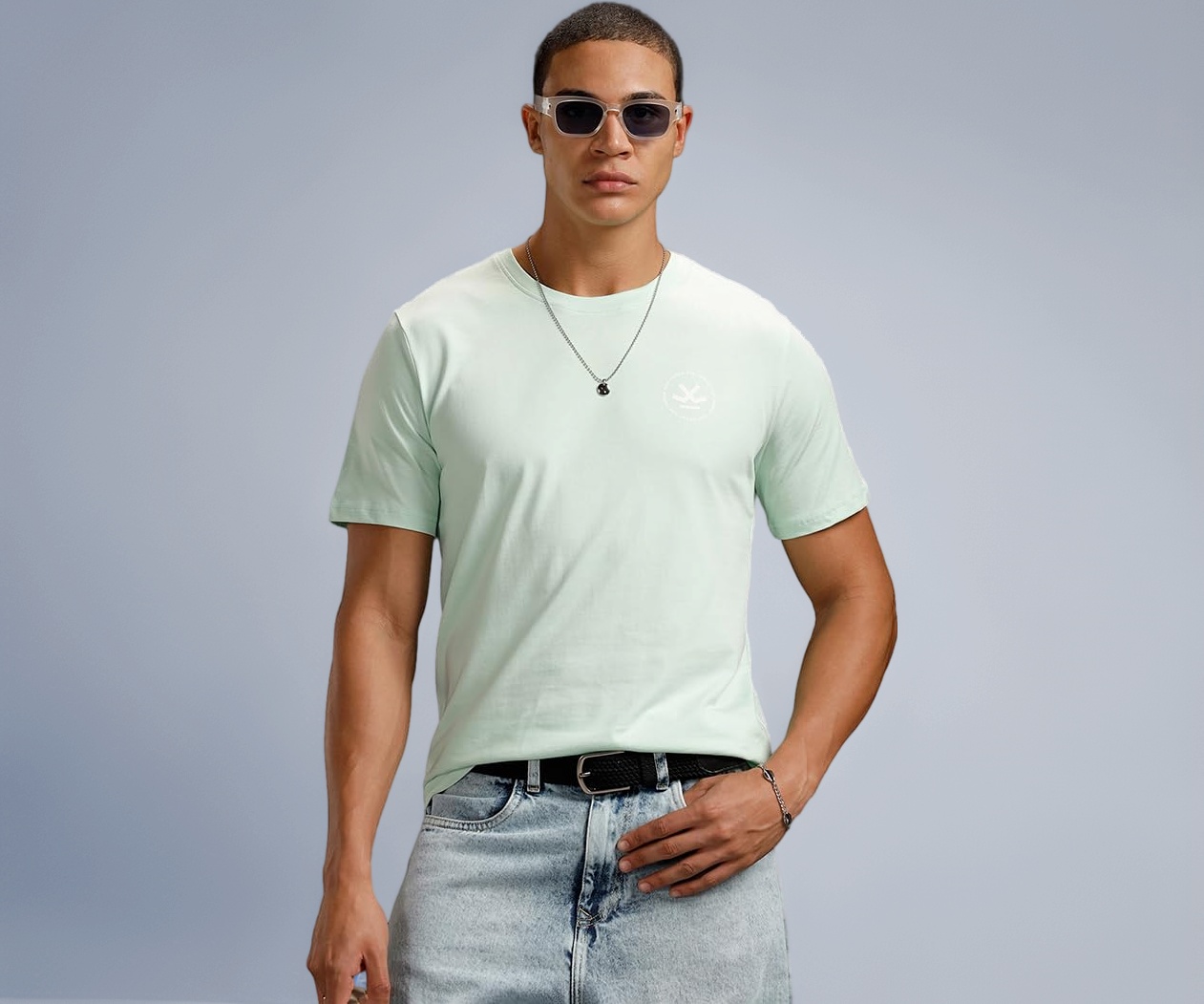 WROGN Men's 180 GSM Pure Cotton T-Shirt | Solid | Slim Fit