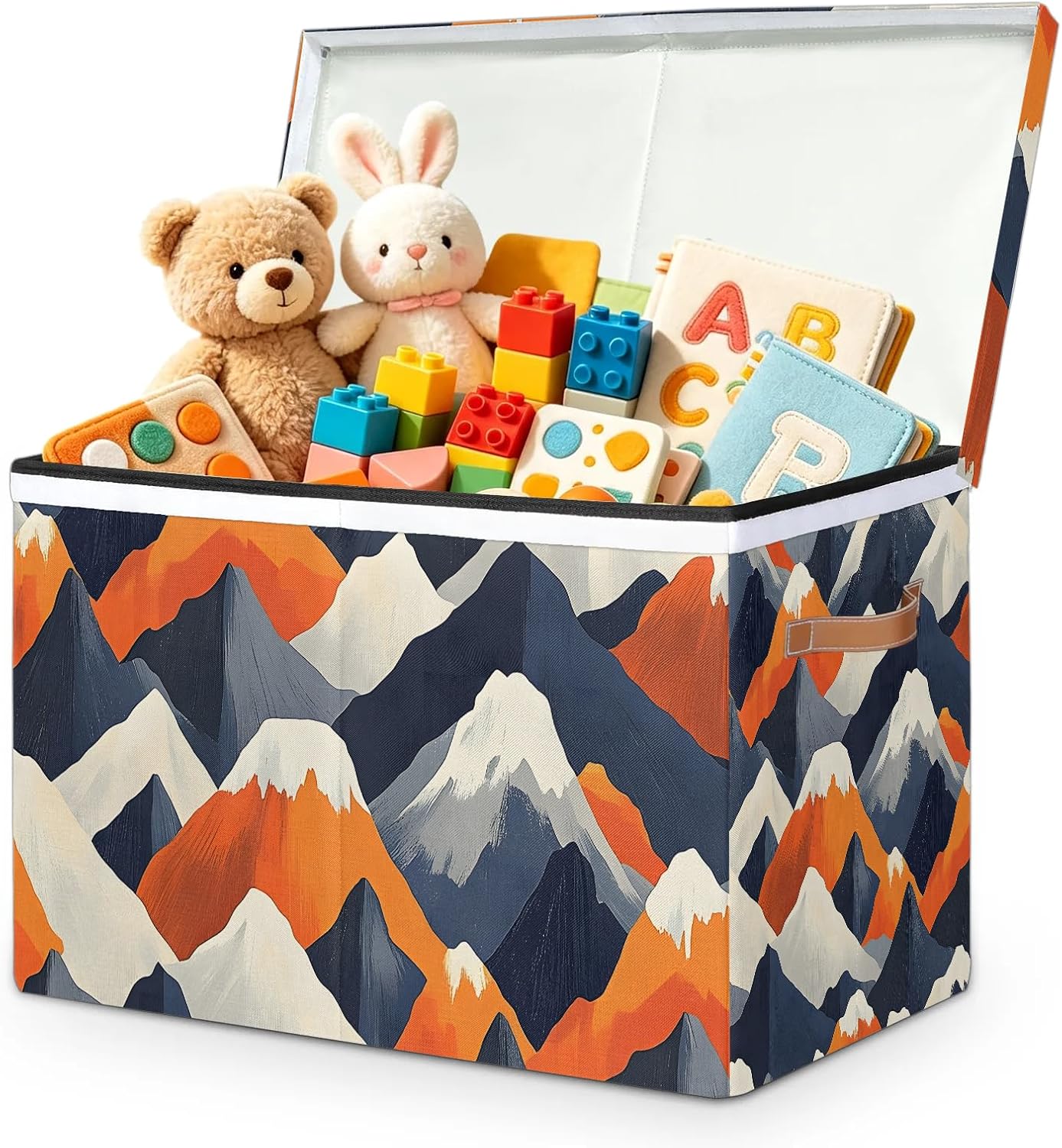 Abstract Mountain Large Toy Storage Box with Lid