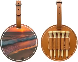 Sunset at The Beach Print Golf Tees Organizer Bag Portable Bag Organizer Golf Accessories for Gift Men Women