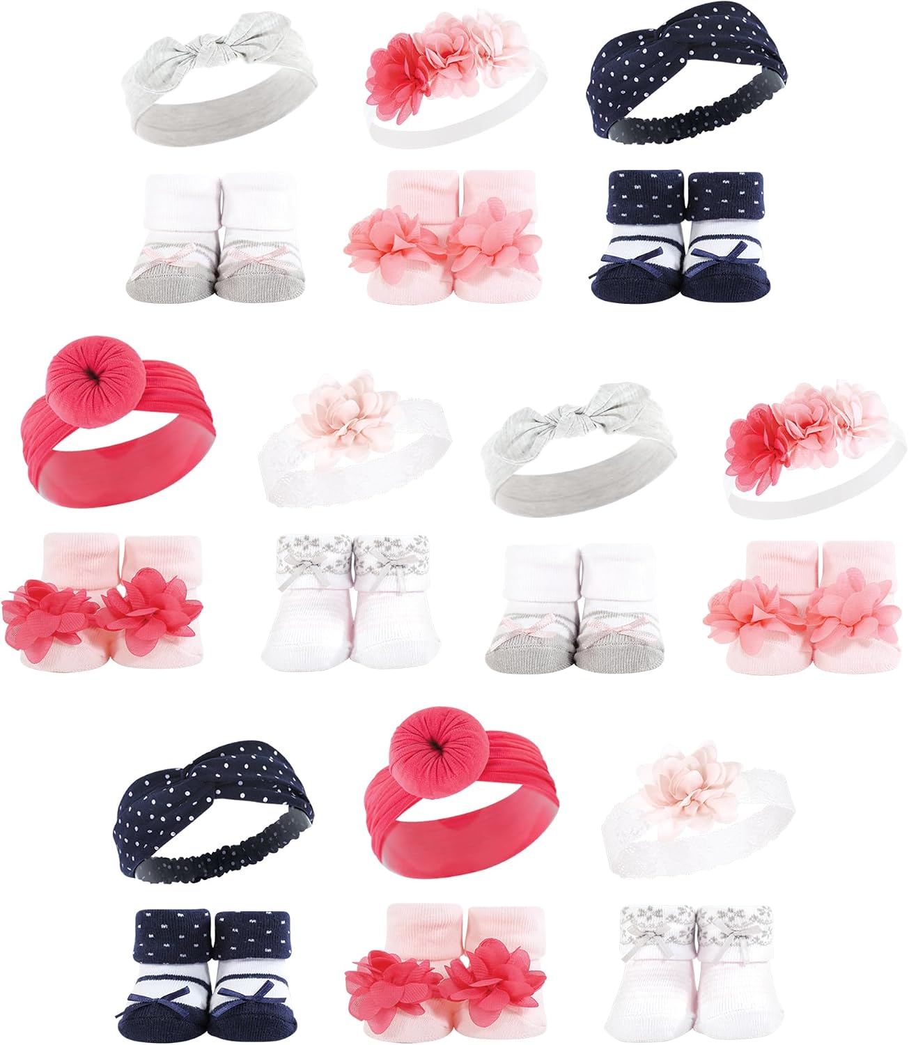 Hudson Baby baby-girls 20pc Headband and Socks Giftset