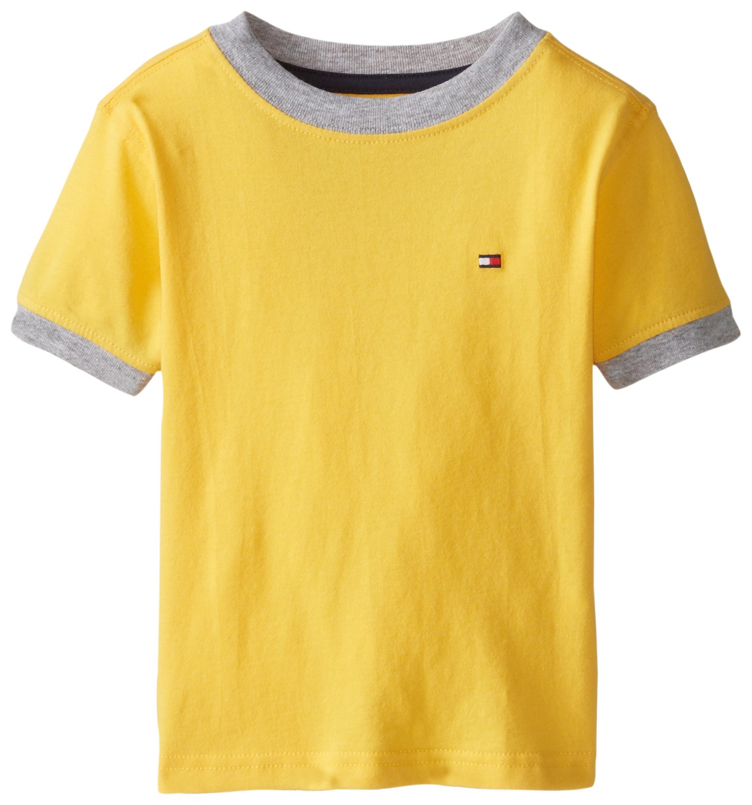 Tommy Hilfiger Boys' Core Crew Short Sleeve Ken, 100% Cotton Jersey, Solid Color with Embroidered Logo, V-Neck & Crewneck Ringer T-Shirt Styles