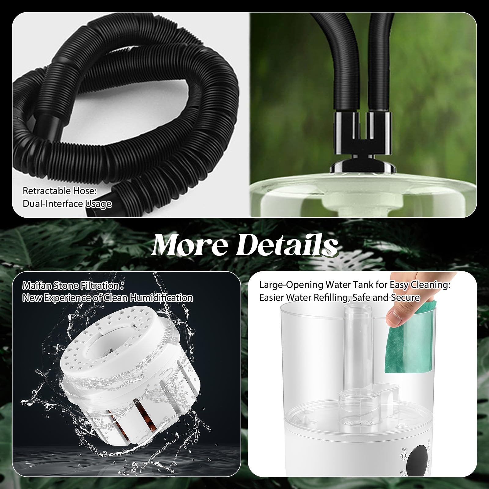 4L Reptilien Luftbefeuchter, Terrarium Nebelmaschine mit Fernbedienung, Leiser Ultraschall Fogger Nebelmaschine mit Doppeldüse, Vernebler Terrarium für Reptilien, Amphibien, Nasspflanzen