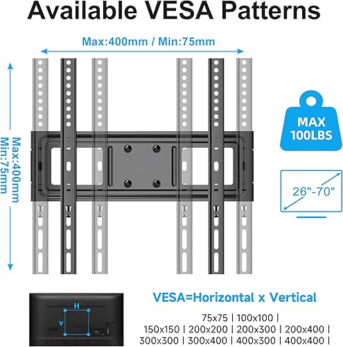 Miniatura 4 de Soporte de pared para TV de movimiento completo para la mayoría de televisores planoscurvos de 26"-70", soporte de inclinación giratorio con brazos