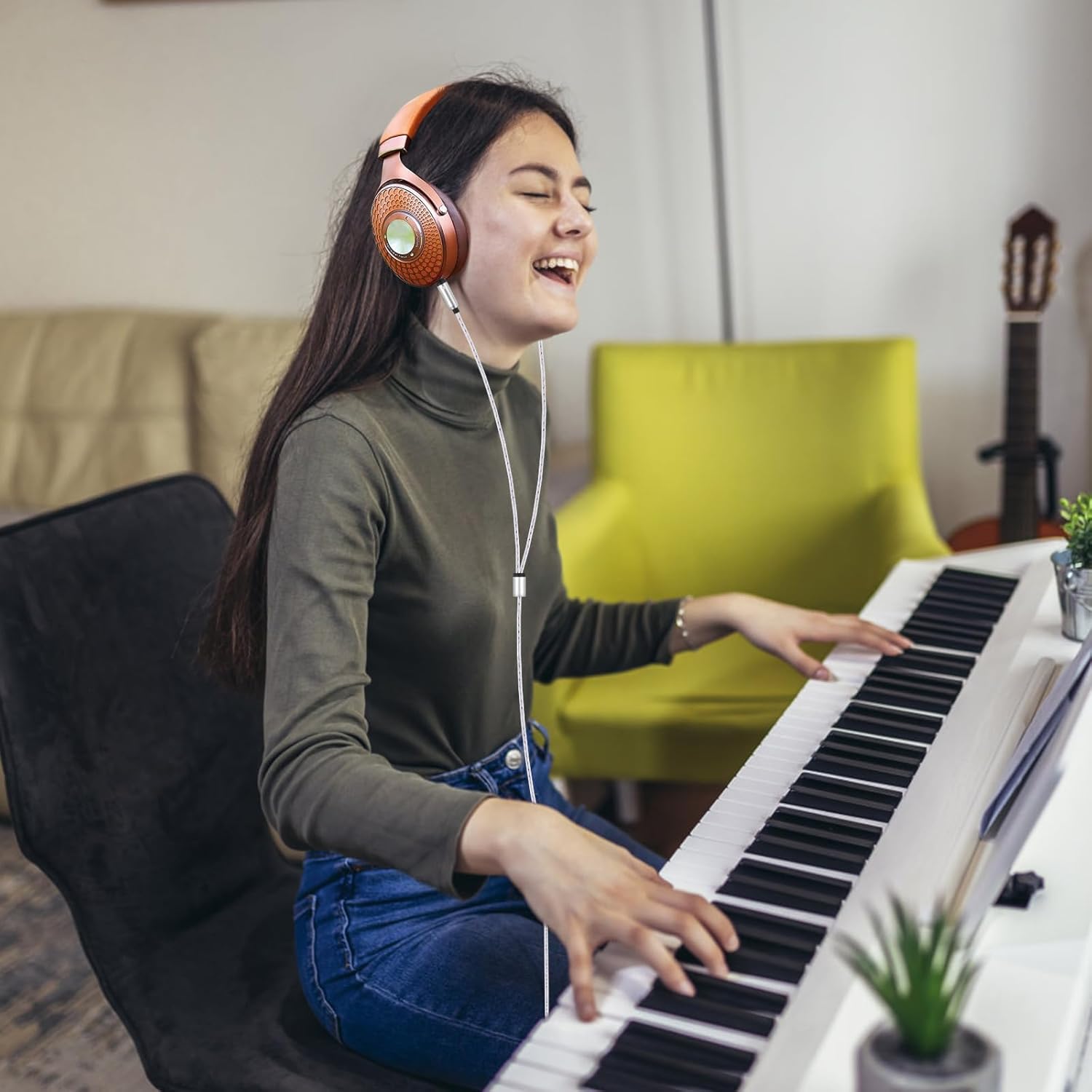 Zosvoses Focal Headphone Cable Compatible with Focal Elear, Elegia, Clear, Stellia, Celestee Headphones, Replacement Audio Cable with 6.35mm Adapter, 4.9ft