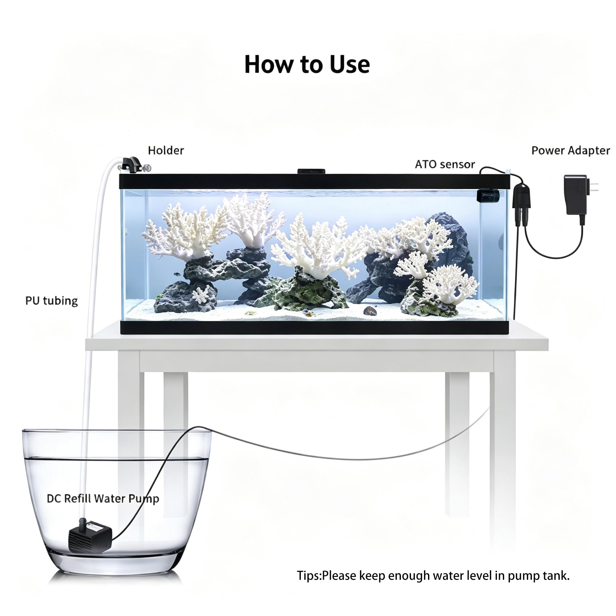 Sistema ATO de apagado automático para acuario de agua salada y tanque fresco