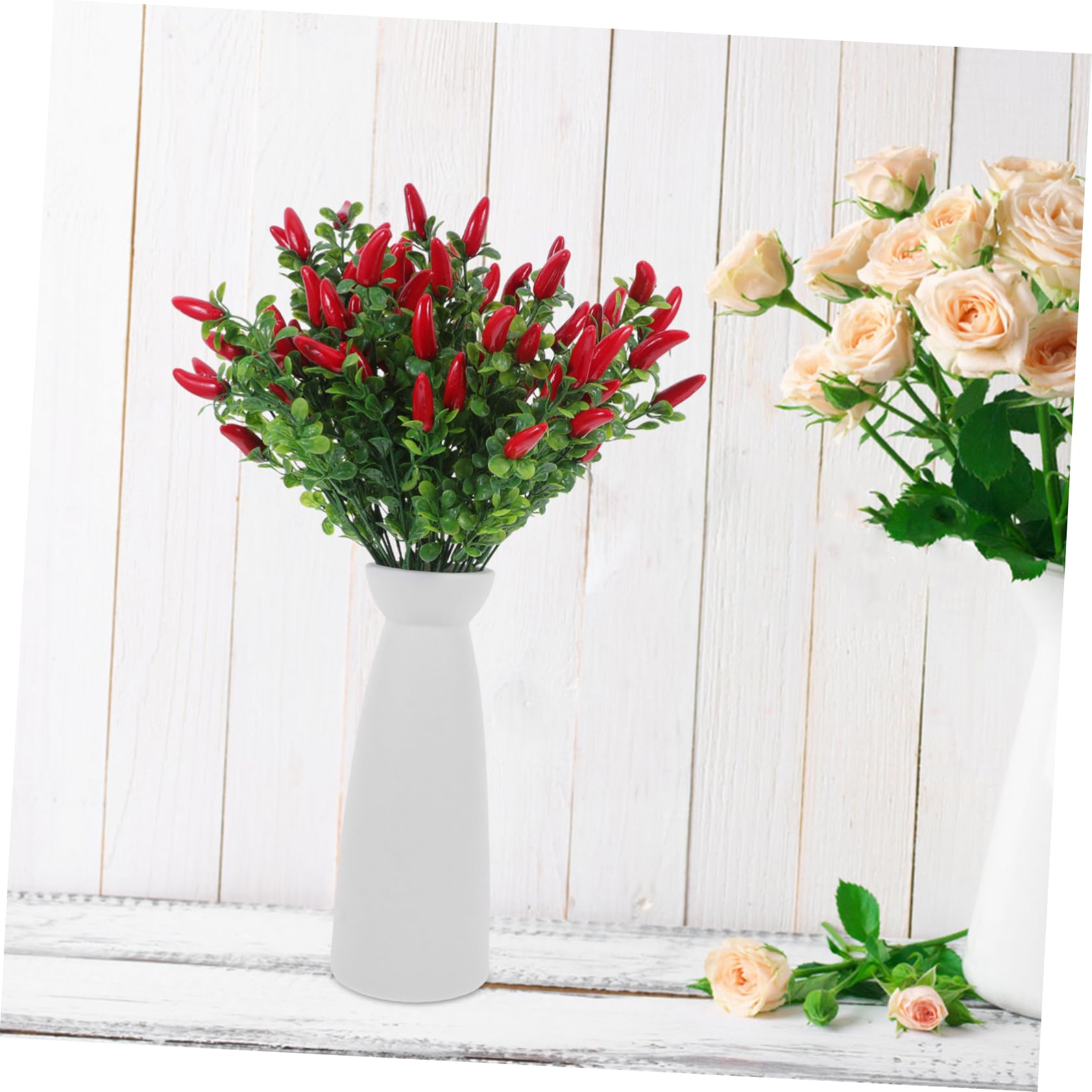 UPKOCH 4pezzi Peperone Finto in Pvc Resistente Rami Luminosi Decorativi Realistica Simulazione Bonsai Artificiale Per Vaso Interno Ornamento Casa e Props Fotografici