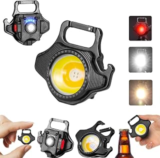 acampamento – Mini chaveiro lanterna magnética | Chaveiro luzes com base magnética, lâmpada multifuncional para autodefesa, mecânica, acampamento Fengr-au