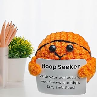 Positive Handmade Crochet Basketball,Suitable as a Fan Mini Gift for Women,Men and Basketball Lovers,Suitable for Living Room, Bedroom,Kitchen,Bookshelf,Desk Decoration