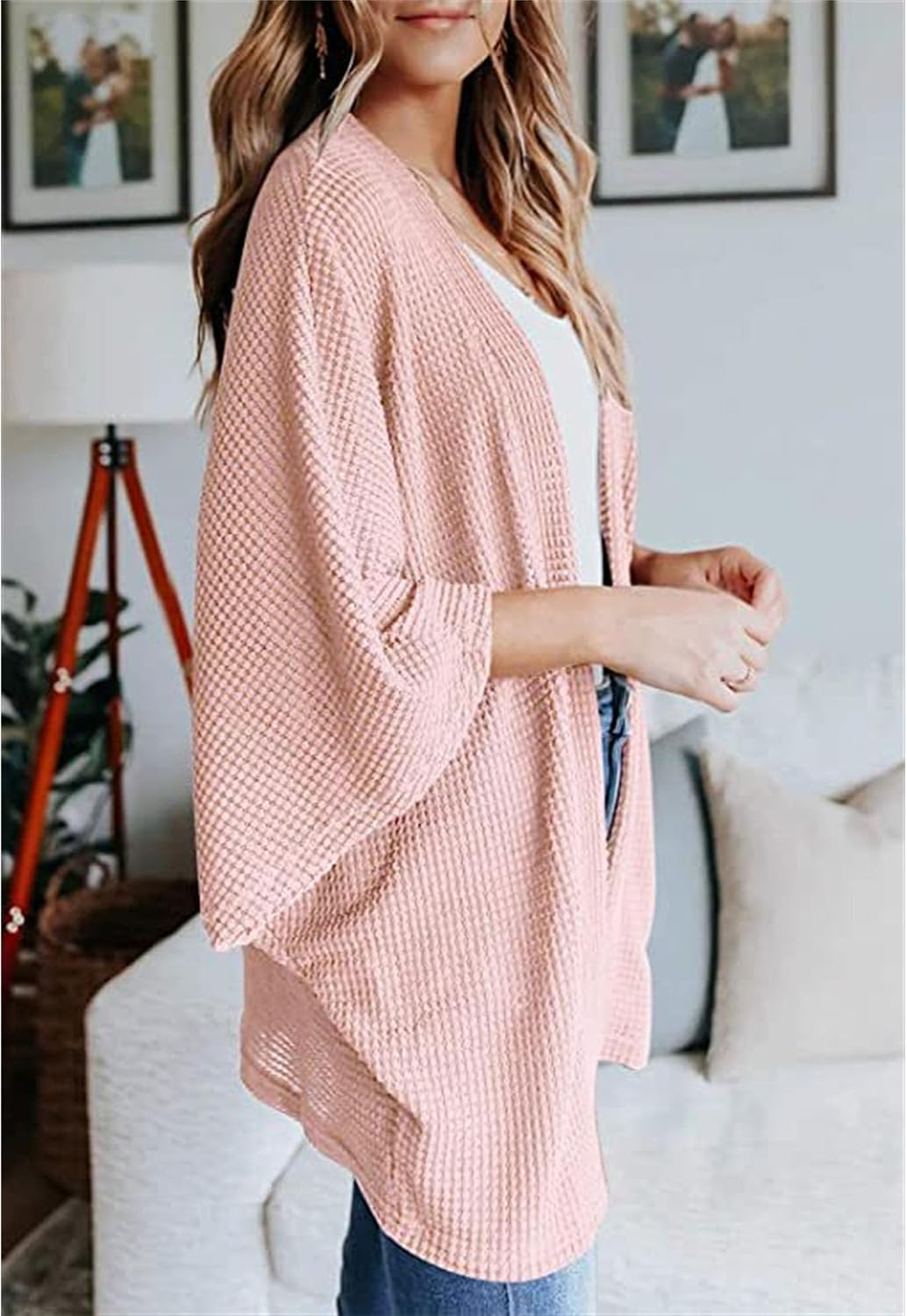 Womens 2025 Long Sleeve Outerwear Cable Knit Solid Tops Jackets Lightweight Open Front Casual Cardigan Sweaters