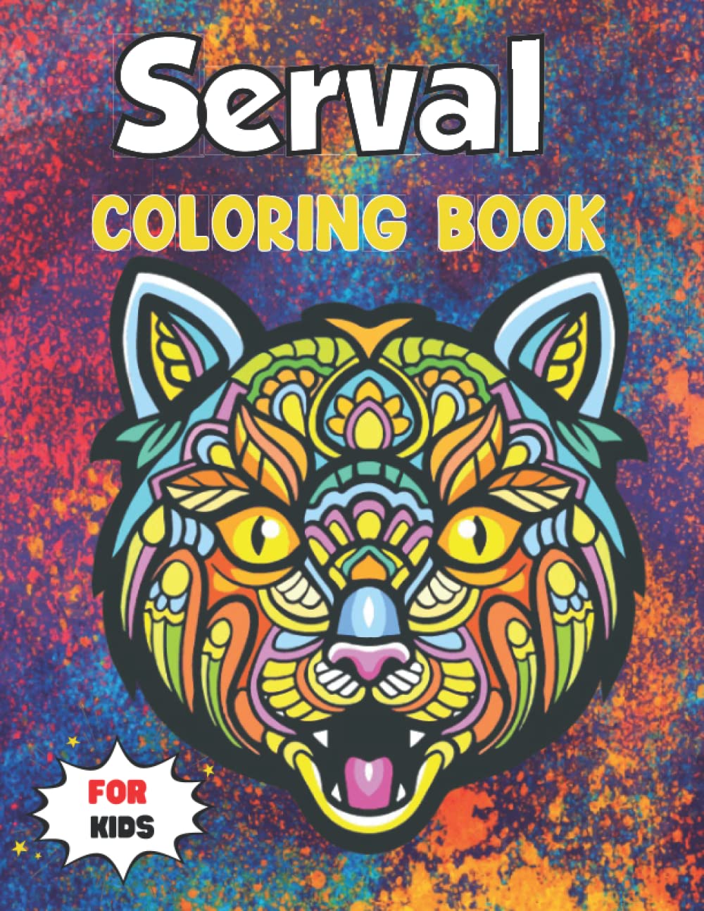 Serval Coloring Book For Kids: Stress Relaxation Wonderful Serval Coloring Book With Gorgeous Designs To Color For Kids