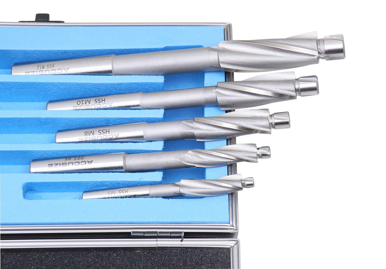 Accusize Industrial Tools Premium Metric H.S.S. Solid Cap Screw Counterbore Set, 3 Flute, Straight Shank, 7 Pc, 509S-007M — Amazon image 7