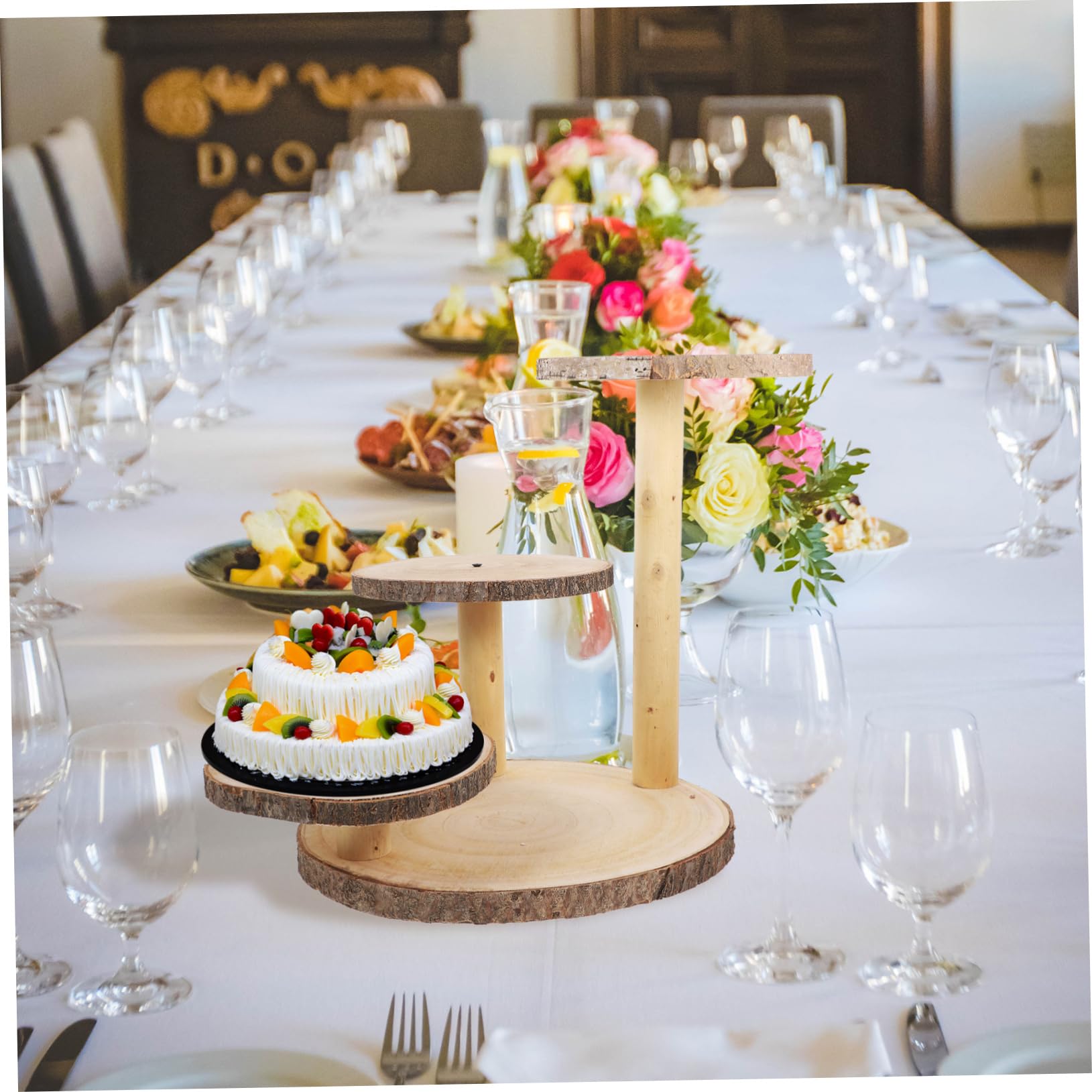 Expositor De Tartas De Varios Soporte De Madera Para Cupcakes y Pasteles Decorativo y Resistente