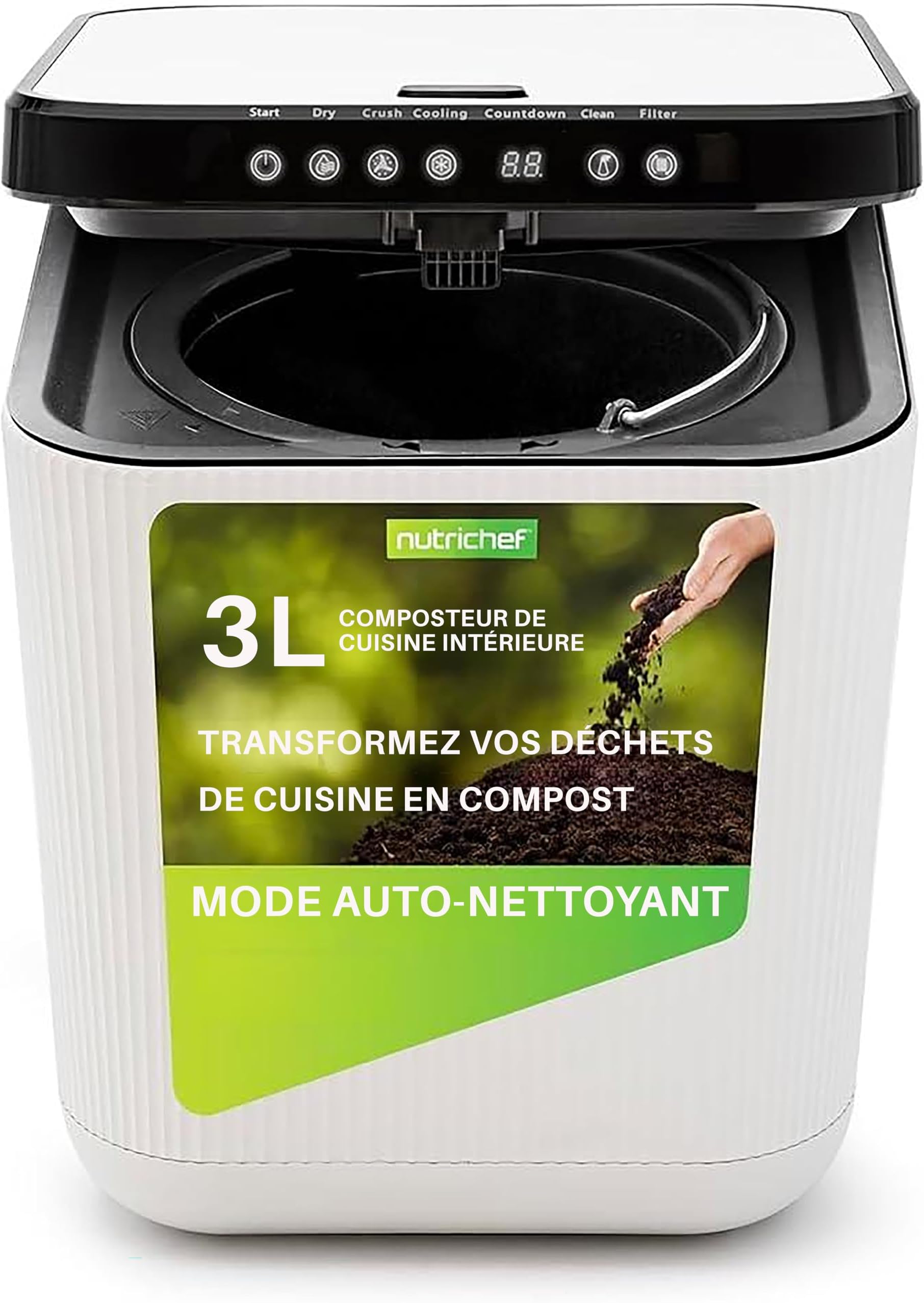 Poubelle à Compost Navaris Avec Filtre – Recyclage Cuisine 20 Cm