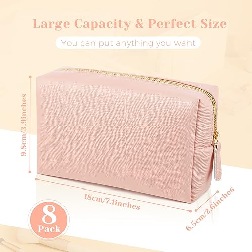 Miniatura 2 de 8 bolsas de maquillaje de piel sintética, bolsa de cosméticos impermeable, pequeña bolsa de aseo portátil, organizador de cosméticos, bolsa de