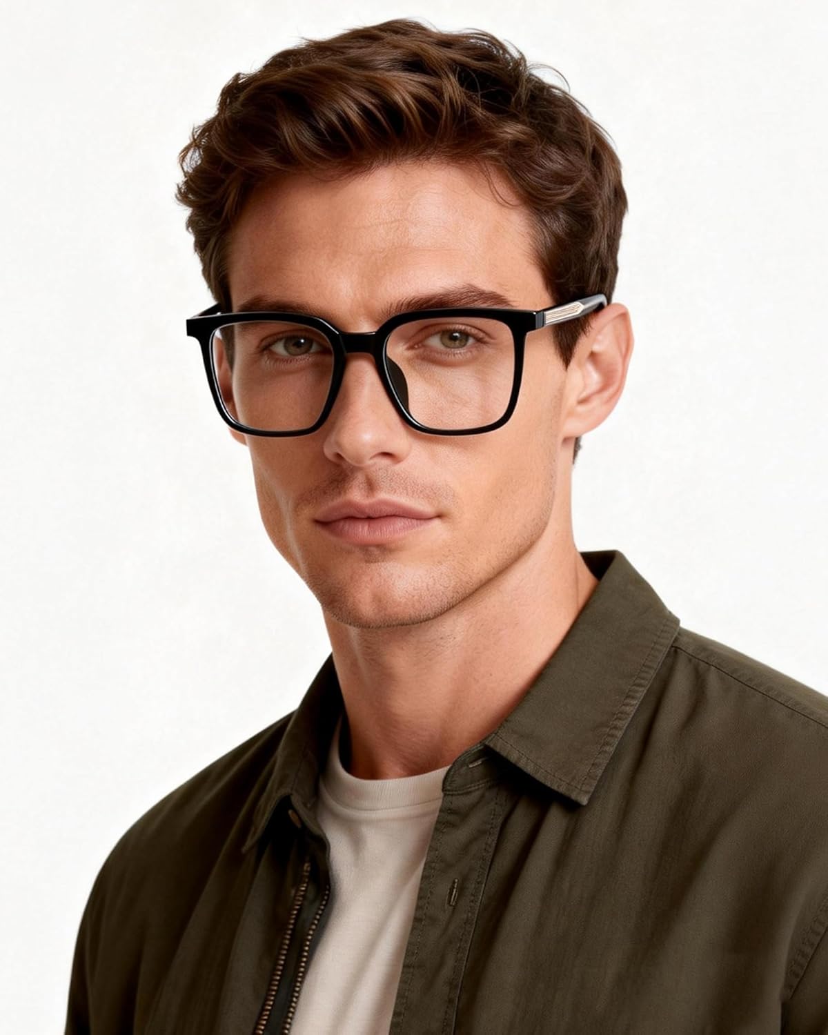 ANRRI Oversized Square Blue Light Glasses, Thick Frame Computer Eyewear, Anti Eyestrain & UV Protection for Women & Men - Image 2